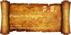 Papszt Brigitta névjegykártya